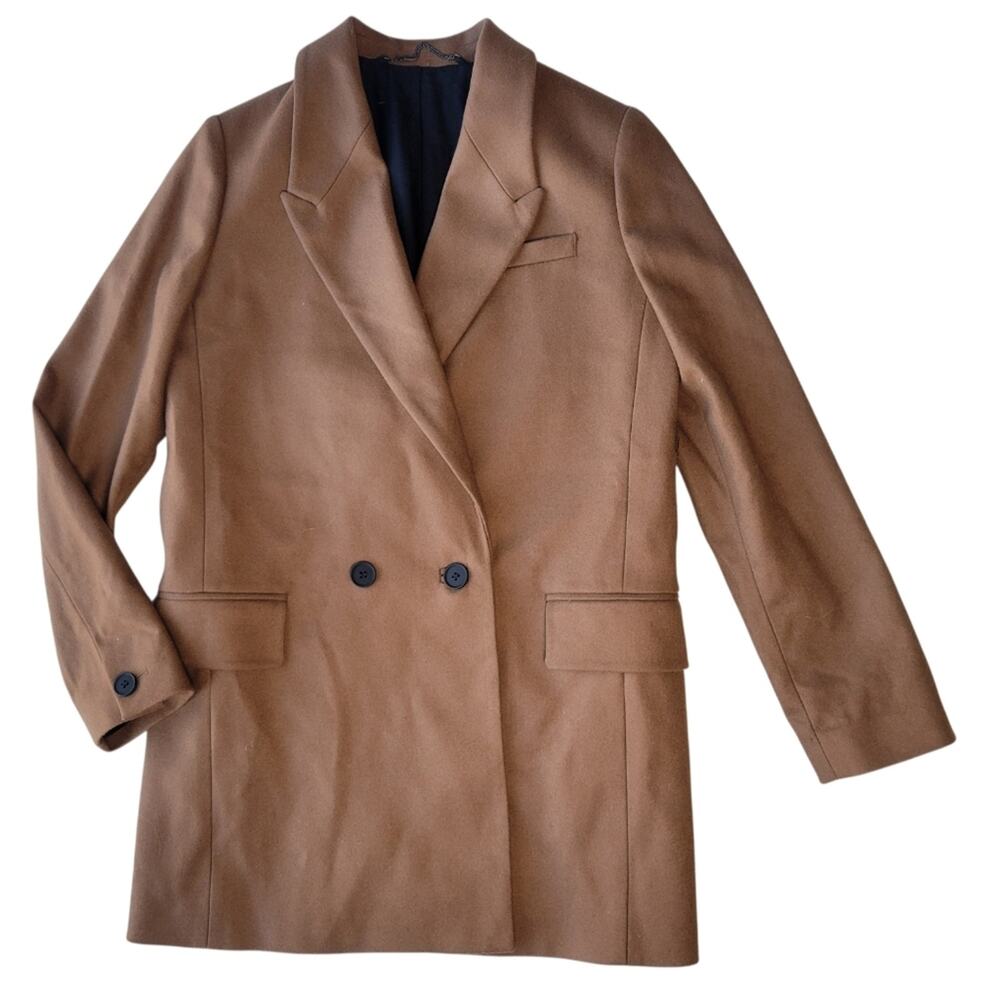 All Saints Ella Wool-Blend Blazer Conker Brown Womens Size 2 - Picture 4 of 10